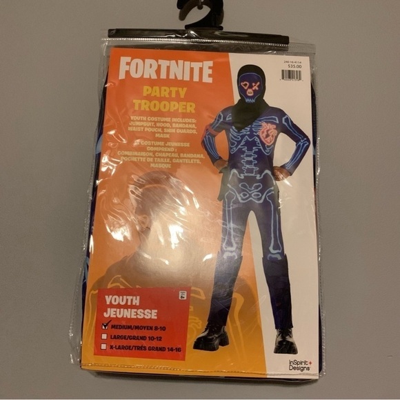 NWT. FORTNITE Party Trooper Kids Costume - Picture 3 of 5
